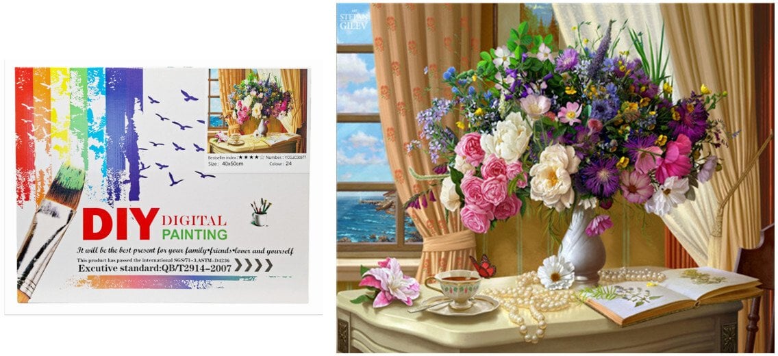 Malowanie po numerach Kwiaty w wazonie