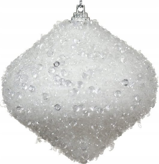 Kaemingk Bombka choinkowa piankowa 8cm Biała brokatowa świąteczna