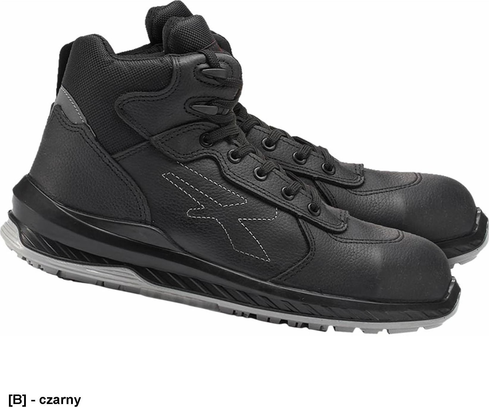 R.E.I.S. POWER-SCURO S3 SRC CI ESD - Trzewiki bezpieczne skóra o właściwościach wodoodpornych nad zapiętkiem odblask wkładka WOW2 ESD METAL FREE 41