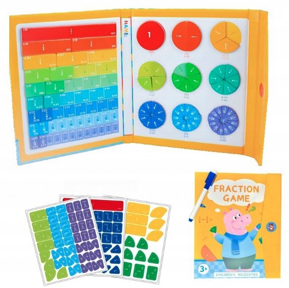 Magnetyczne puzzle nauka matematyki ułamki zabawka Montessori łamigłówki