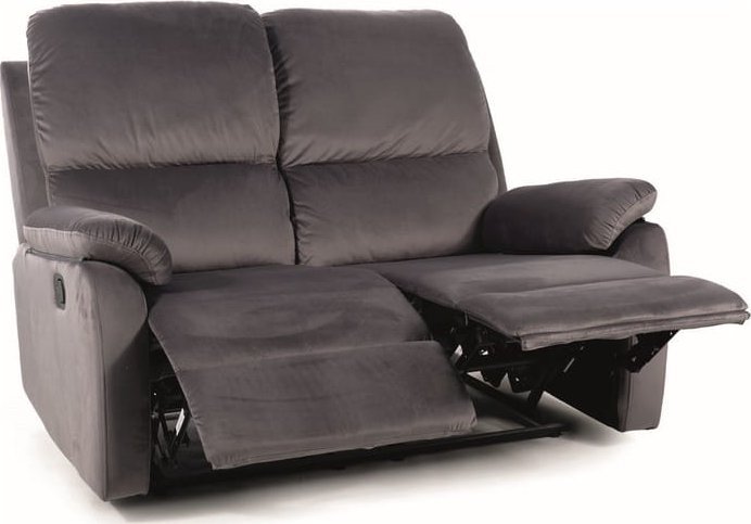 SIGNAL MEBLE Sofa rozkładana SPENCER 2 VELVET szara welurowa Signal