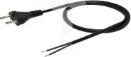 Elgotech Przewód z płaską wtyczką b/u H03VVH2-F 2x0,5 czarny S-13-0,5-2-2 /2m/ - S-13-0,5-2-2