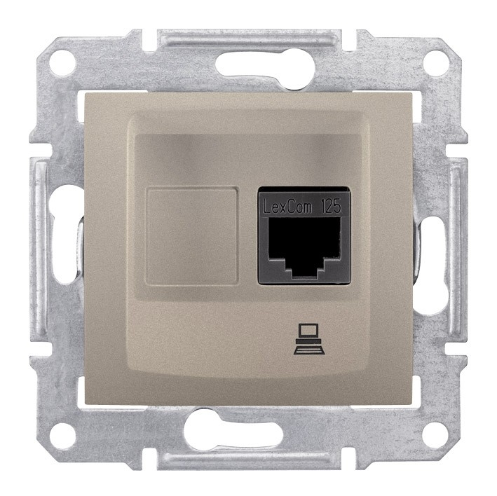 Schneider Electric Gniazdo komputerowe SEDNA pojedyncze RJ45 kat.5e UTP satynowe - SDN4300168