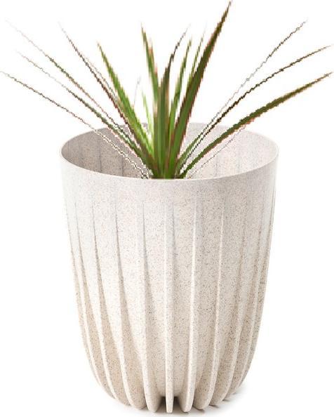 Lamela Doniczka z wkładem biała 19 cm Mira Eko*