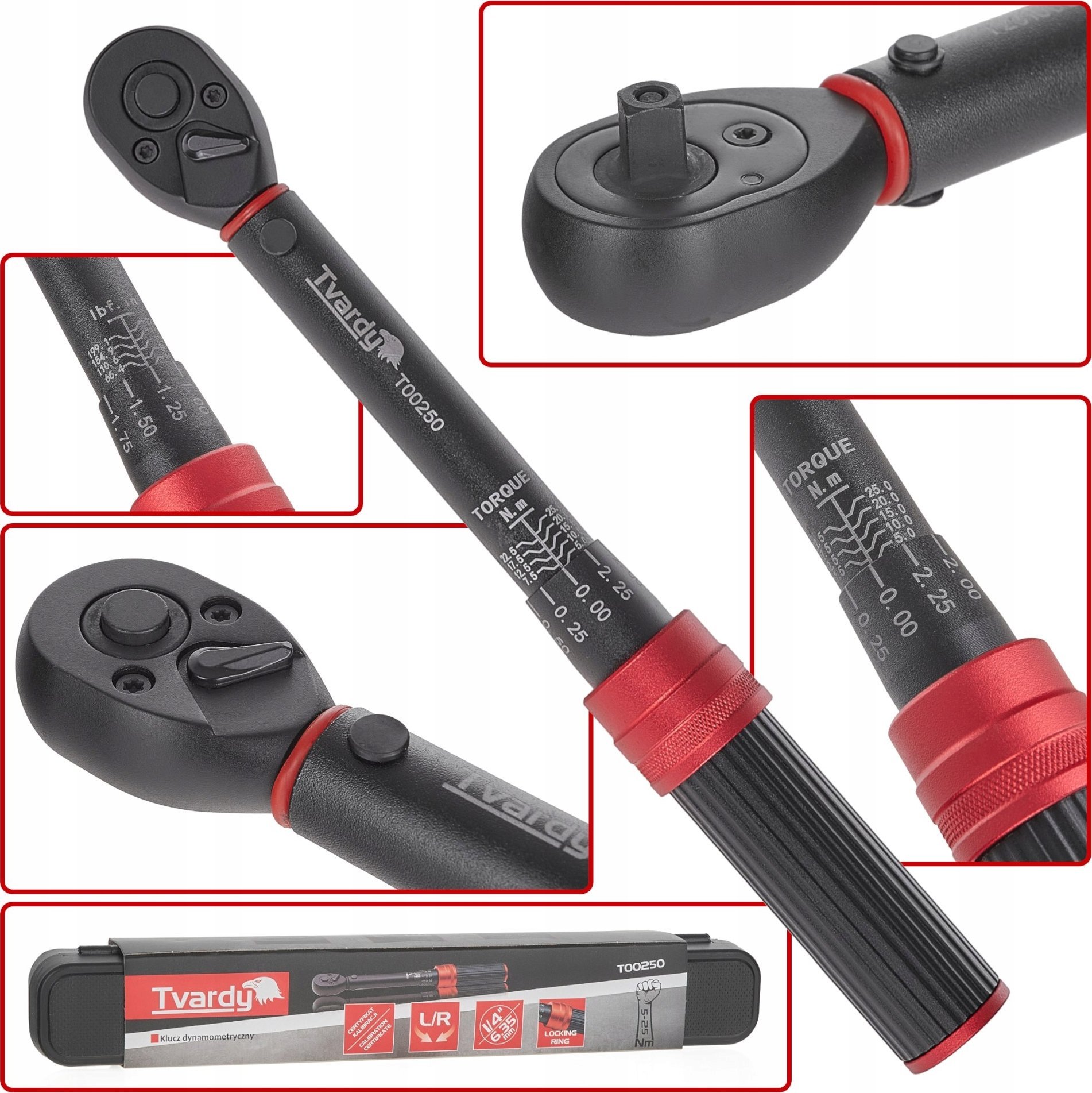 Tvardy Klucz dynamometryczny 1/4" 5-25Nm TVARDY (20)