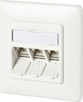 Metz METZ CONNECT C6Amodul 3-portowa puszka podtynkowa 180M, czysta biel RAL9010