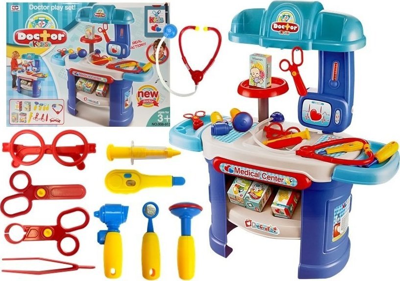 LeanToys Zestaw Gabinet Lekarski Niebieski