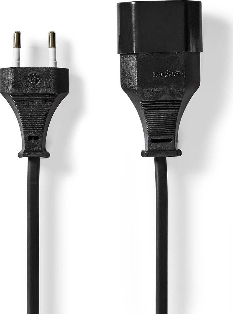 Kabel zasilający Nedis Nedis CEGL11085BK20 kabel zasilające Czarny 2 m CEE7/16