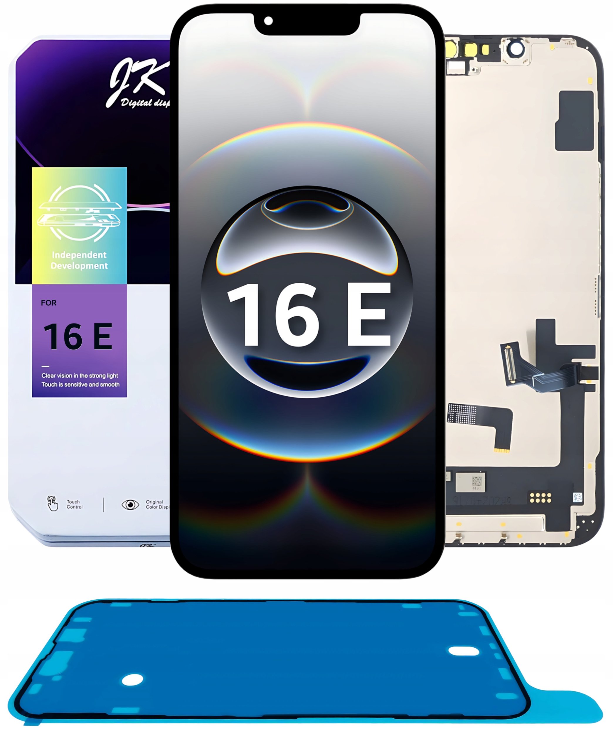 Wyświetlacz do iPhone 16e Ekran LCD Incell JK A3409 Wymienny Chip Uszczelka (5904858346127)