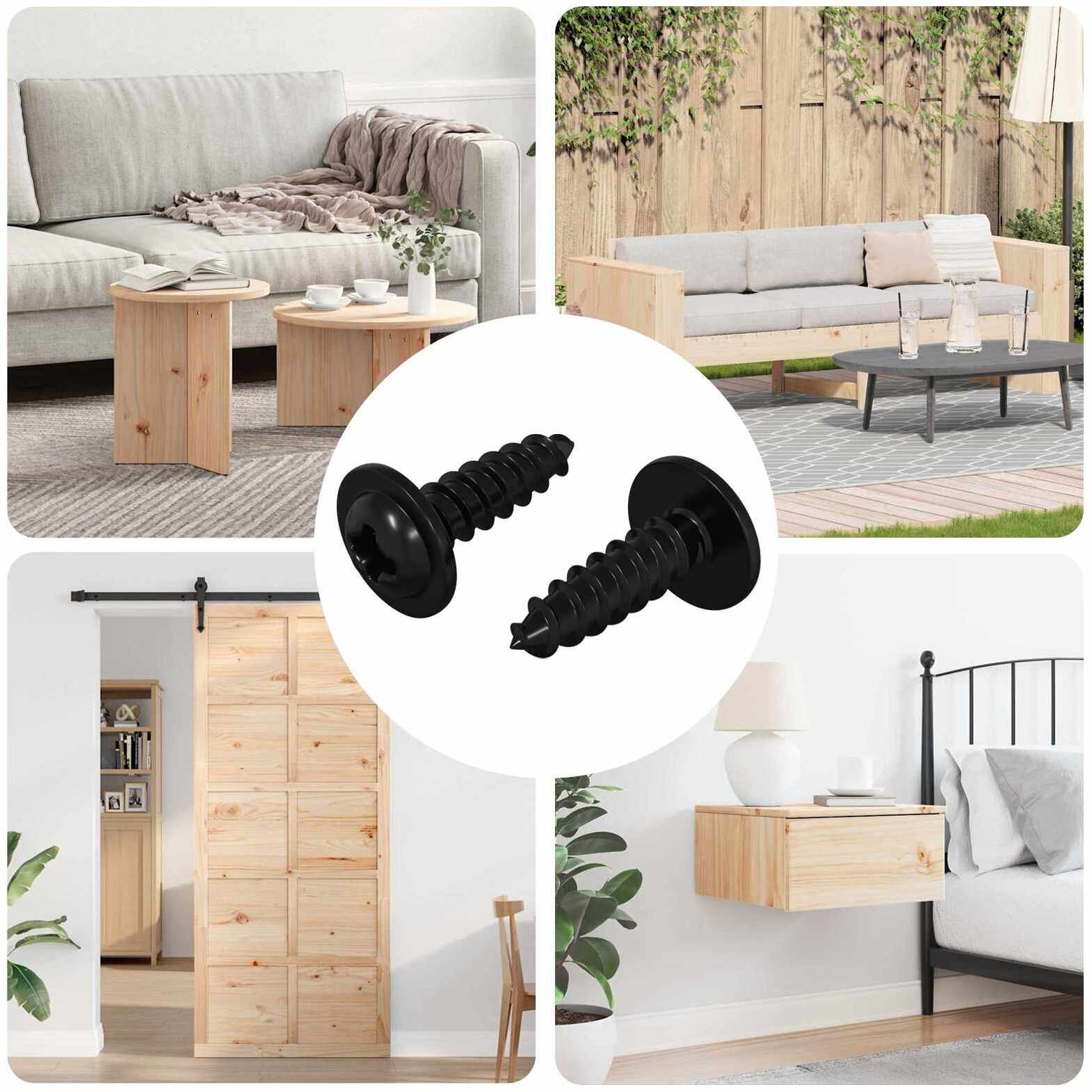 vidaXL Wsuwany gwóźdź 2 pcs Czarny 3,5 x 12 mm Żelazo