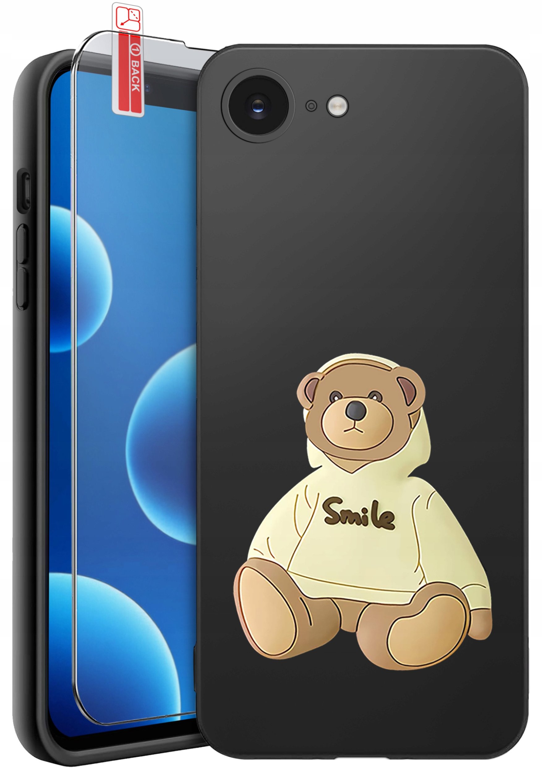 ETUI do iPhone 16e | WZORY | SILIKONOWE MATT CASE + SZKŁO 9H