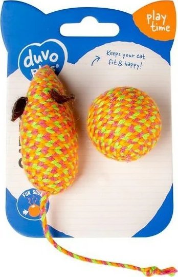 Duvo+ Duvo+ Zabawka dla Kota Piłka i Myszka Pomarańczowe
