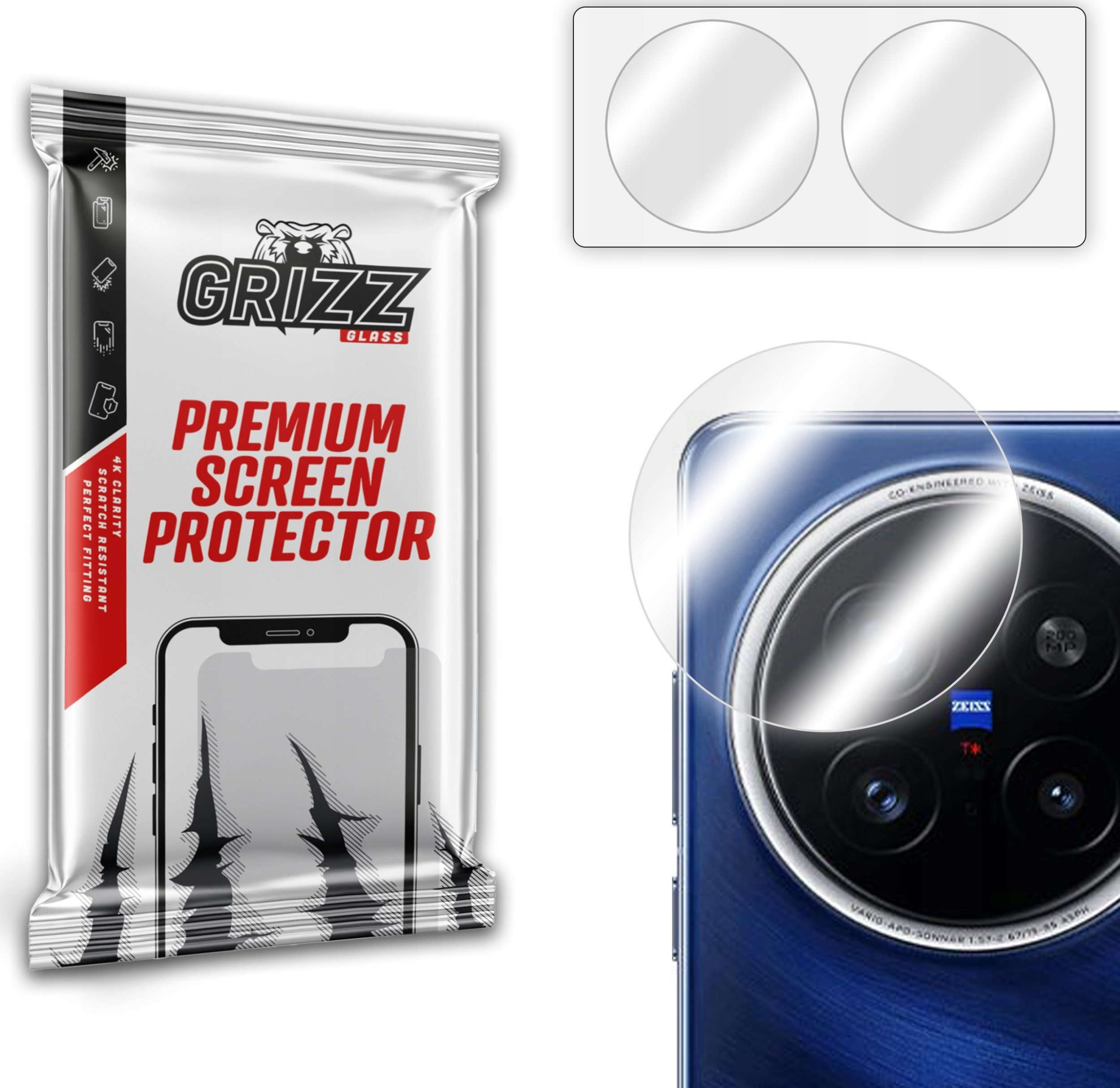 GrizzGlass Szkło na aparat GrizzGlass HybridGlass Camera do Vivo X200 Pro
