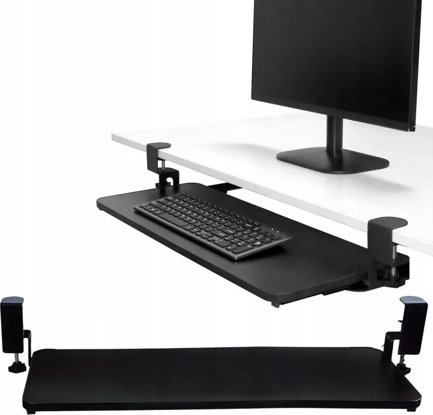 Alogy Uchwyt na mysz i klawiaturę pod biurko Alogy Desk Mount stojak podstawka Czarny