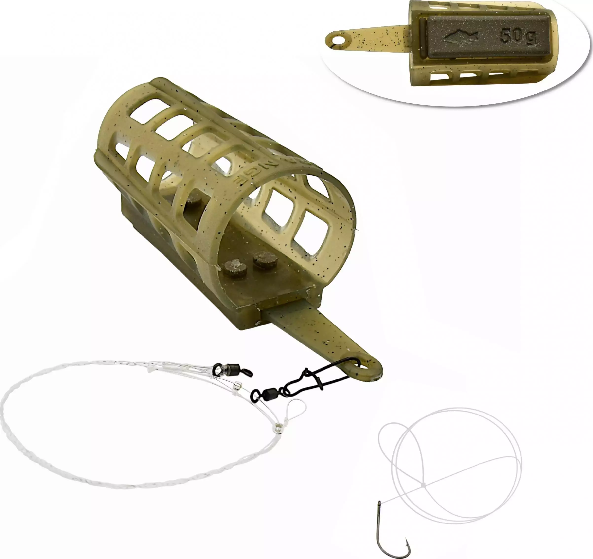 Life-Orange Symetryczna pętla Uzbrojony Zestaw koszyk 50g hak