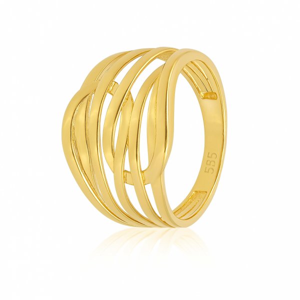 Złoty Pierścionek Przeplatany Design PR.01338 biżuteria damska złoto 585