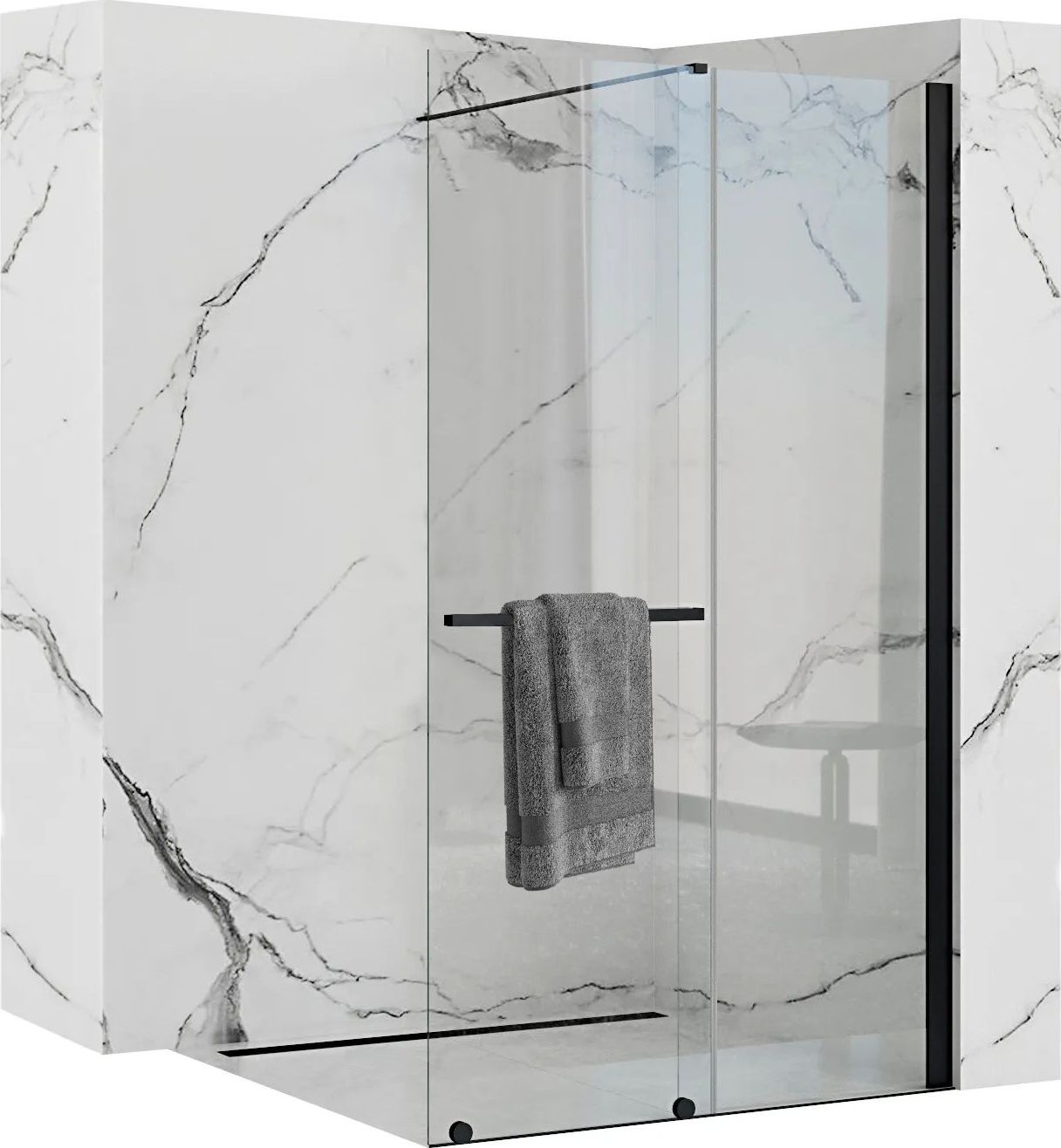 Rea Ścianka prysznicowa Rea Cortis Black 120