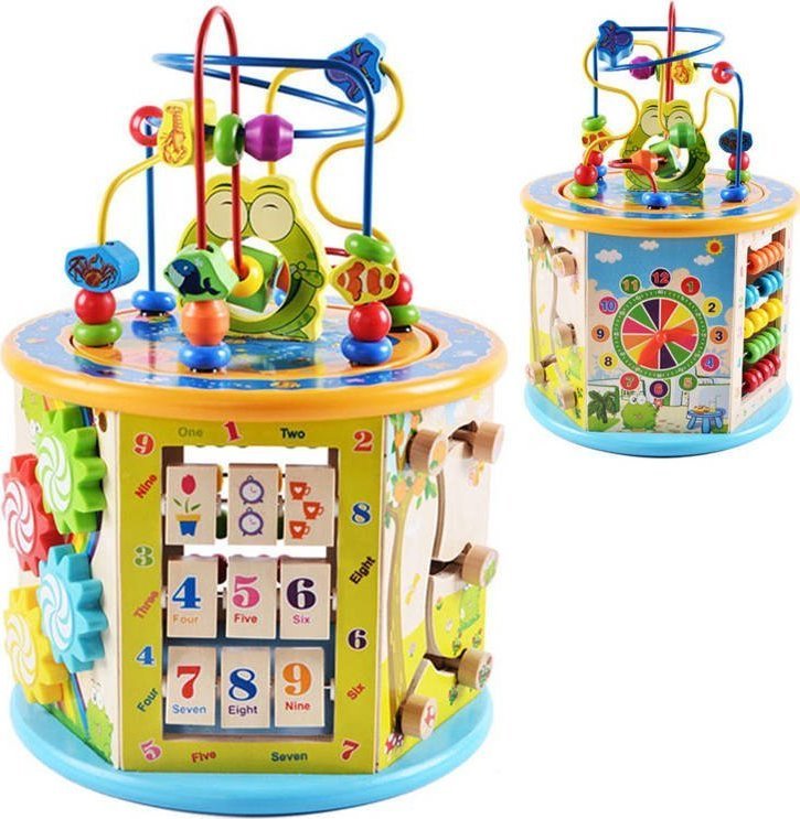 Jokomisiada Drewniana kostka edukacyjna sorter 8w1 ZA4117