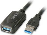 Kabel USB Lindy USB-A - USB-A 5 m Czarny (43155)