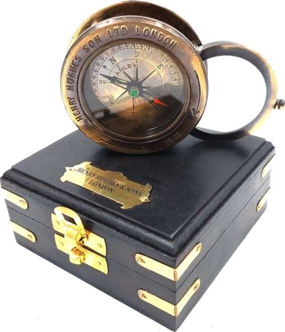 Triton Kompas z lupą w pudełku drewnianym C-1612