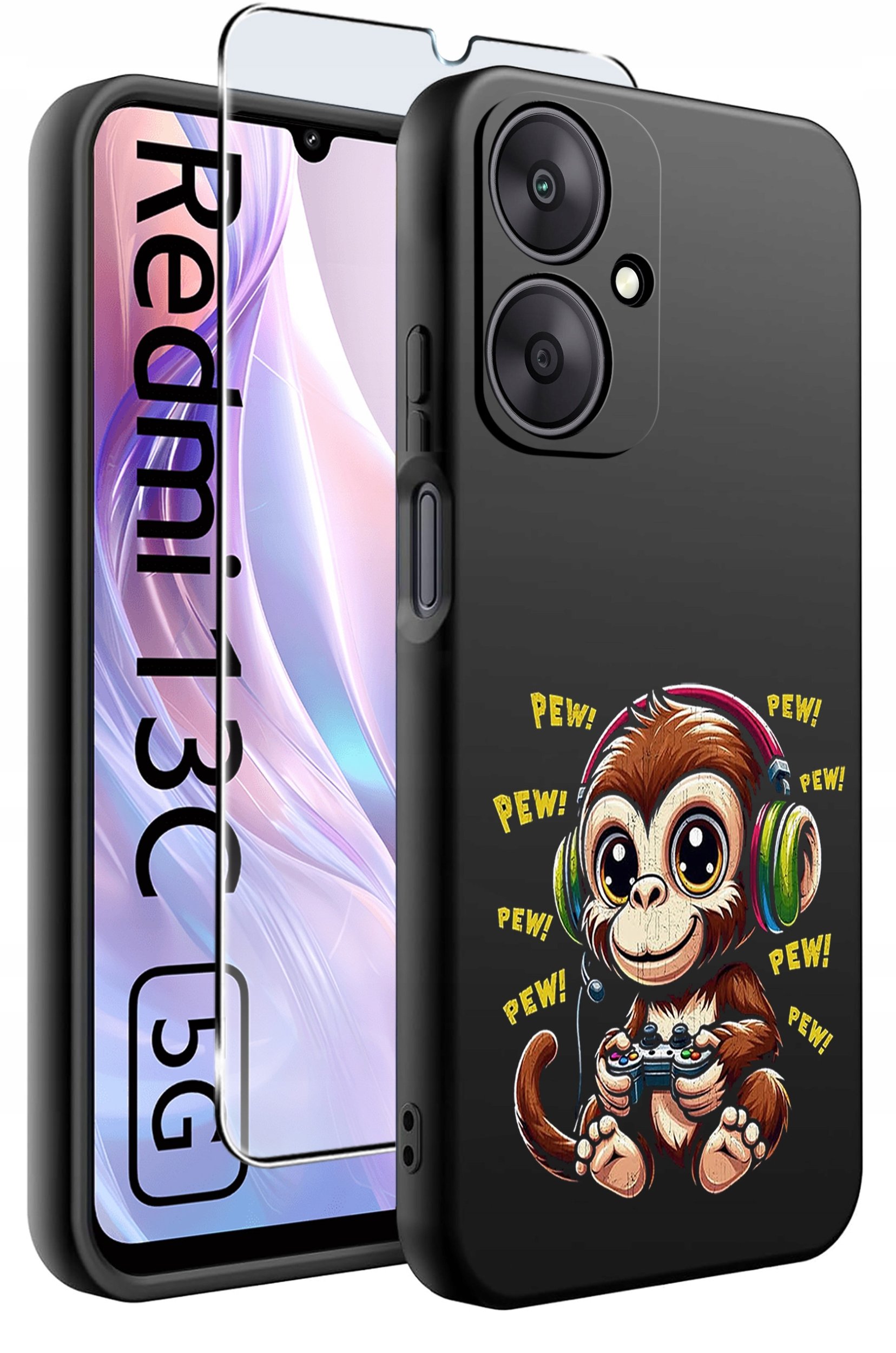 ETUI do Xiaomi Redmi 13C 5G WZORY |SILIKONOWE MATT CASE +SZKŁO HARTOWANE 9H