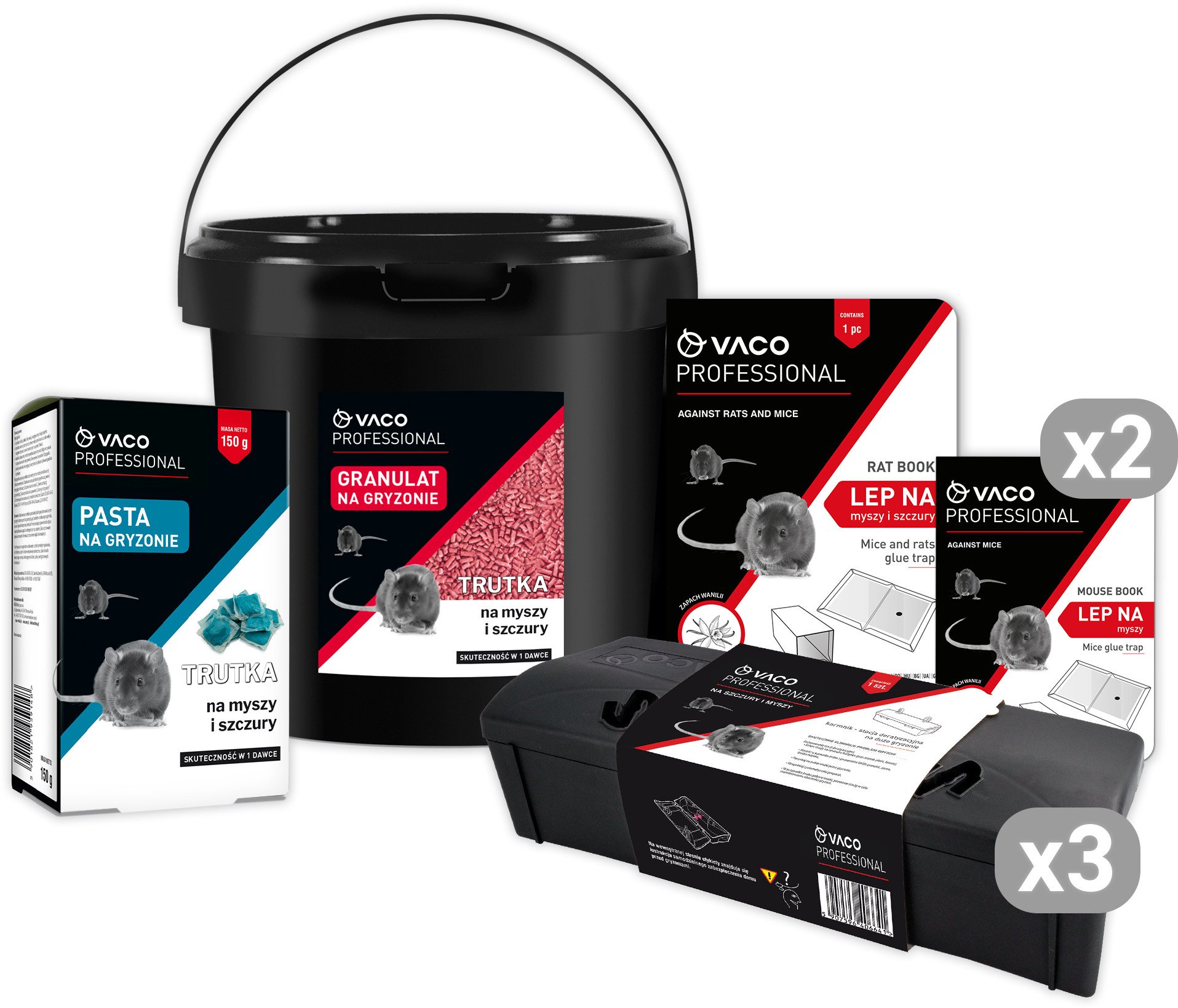Zestaw Deratyzacyjny VACO PROFESSIONAL "Ultimate Defense" aż 8 produktów