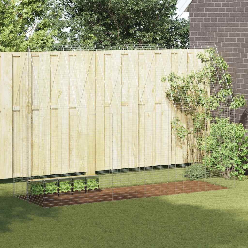 vidaXL Klatka dla królika Srebrny 300 x 100 x 210 cm