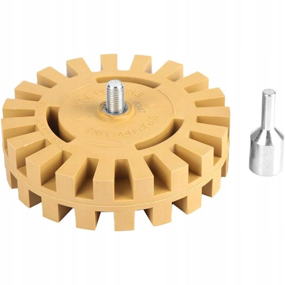Krążek / Dysk gumowy do usuwania kleju z felg "kwiatek" 100mm + adapter na wkrętarkę