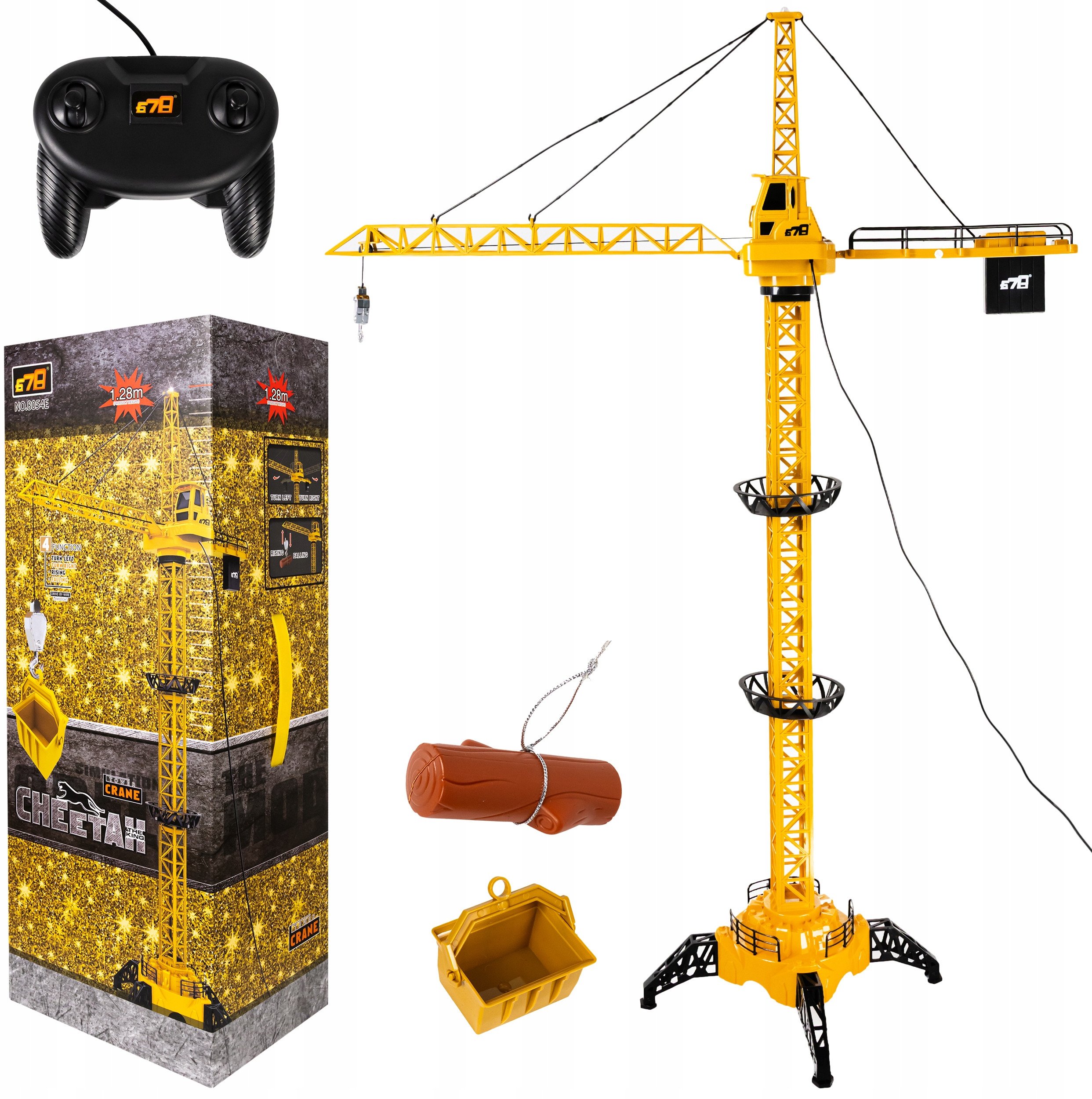 Dźwig Żuraw Dla Dzieci Sterowany Pilotem Ruchomy Hak Obracane Ramię 128Cm