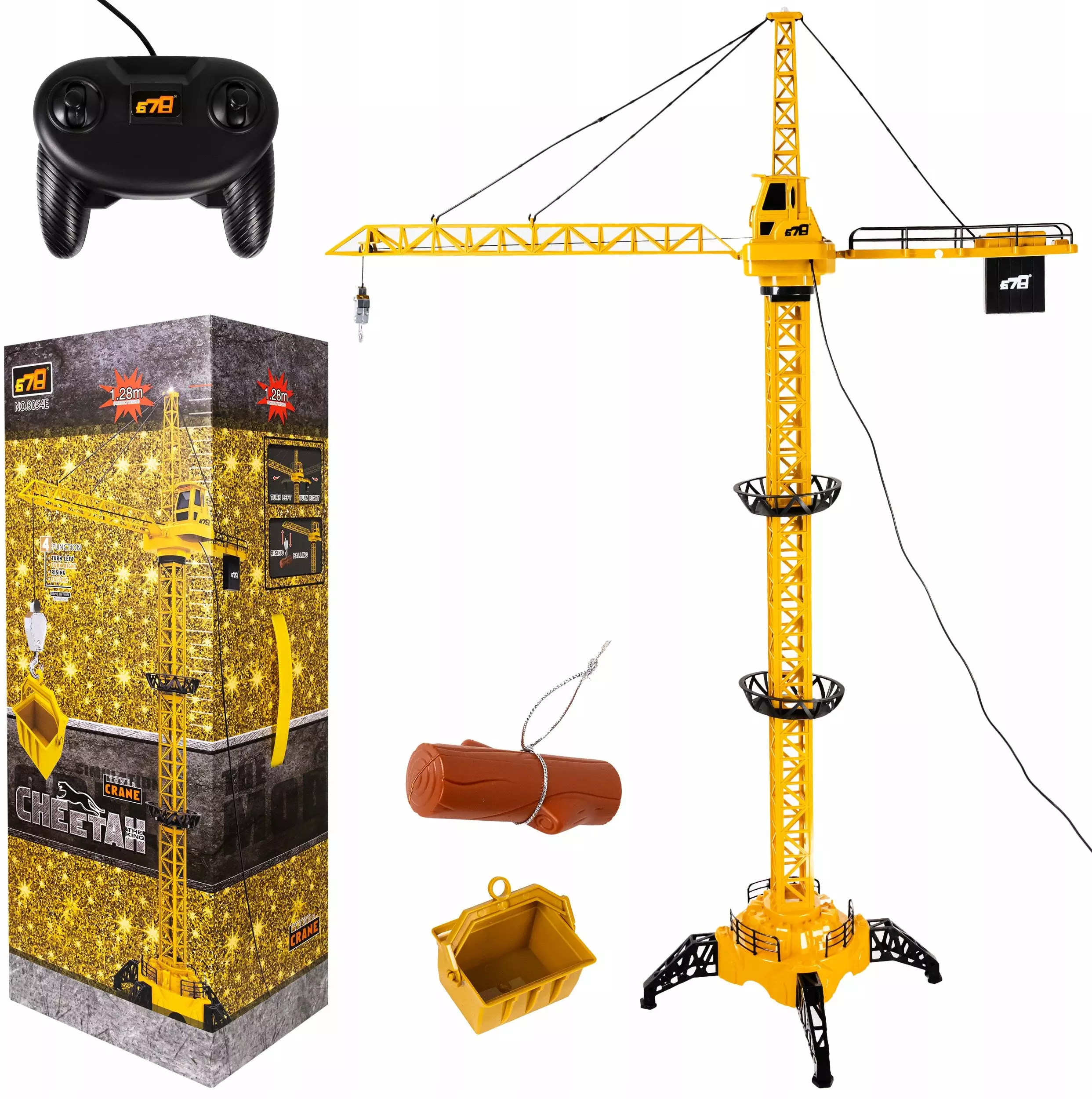 Dźwig Żuraw Dla Dzieci Sterowany Pilotem Ruchomy Hak Obracane Ramię 128Cm