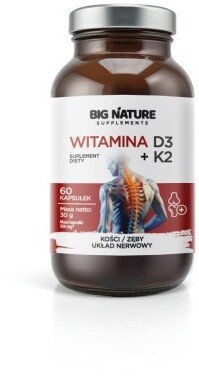 BIG NATURE_D3 + K2 suplement diety 60 kapsułek