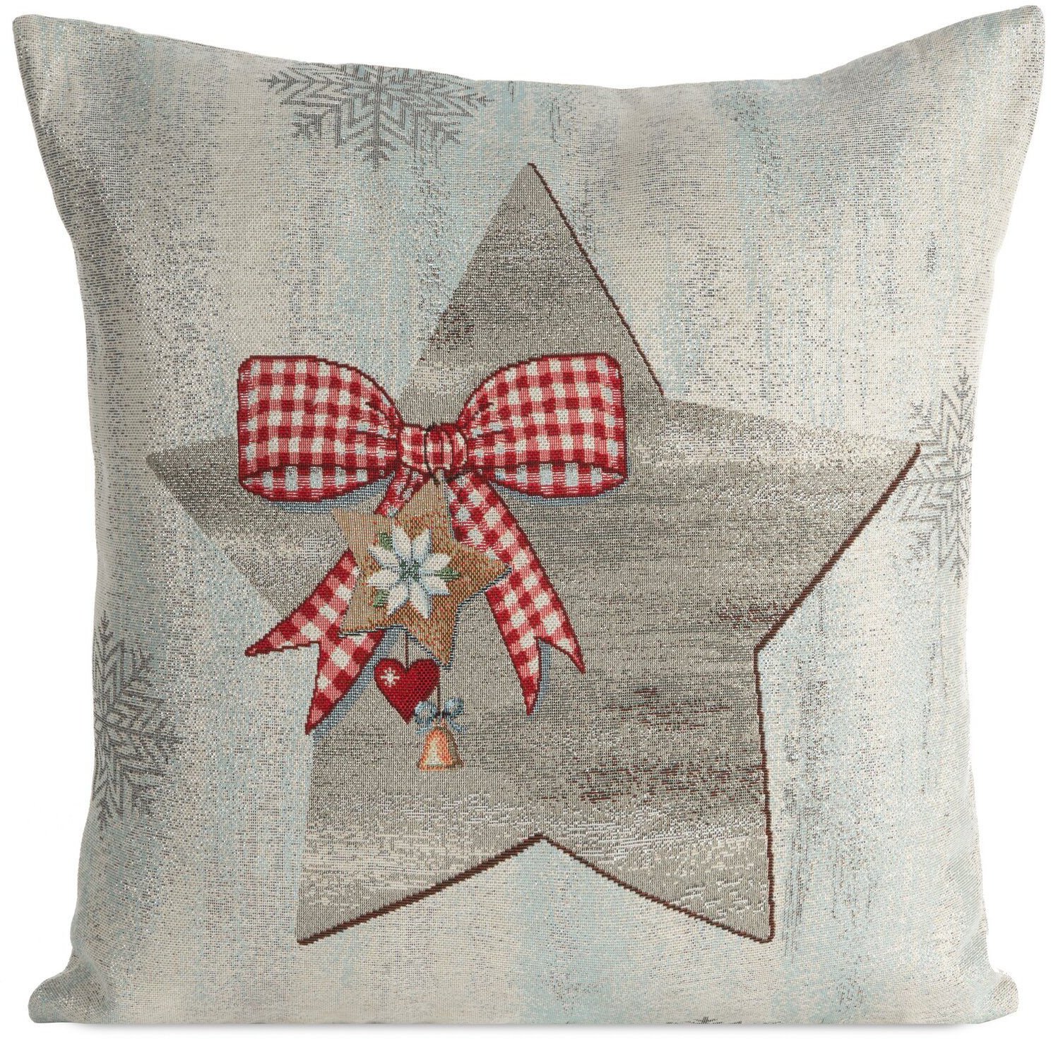 Poszewka dekoracyjna 4545 cm gwiazda świąteczna popielata