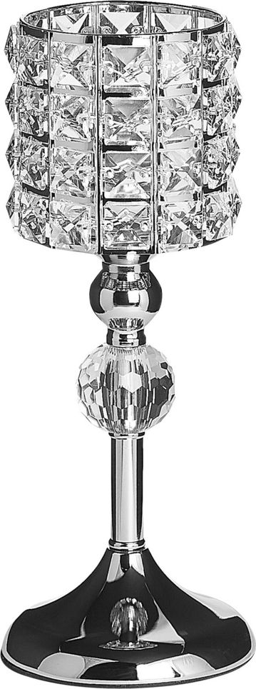 Beliani Świecznik 33 cm srebrny AVORD