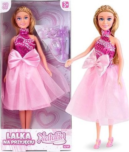 Artyk Lalka Natalia 29cm Księżniczka fioletowa 122026 lalka w sukni balowej, 3x spinka, 2x torebka, szczotka, buty