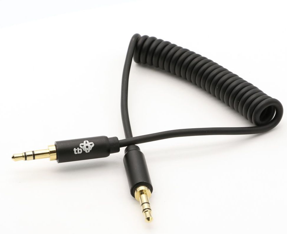Kabel TB Print Jack 3.5mm - Jack 3.5mm 1m czarny (AKTBXAJCOILED1B)