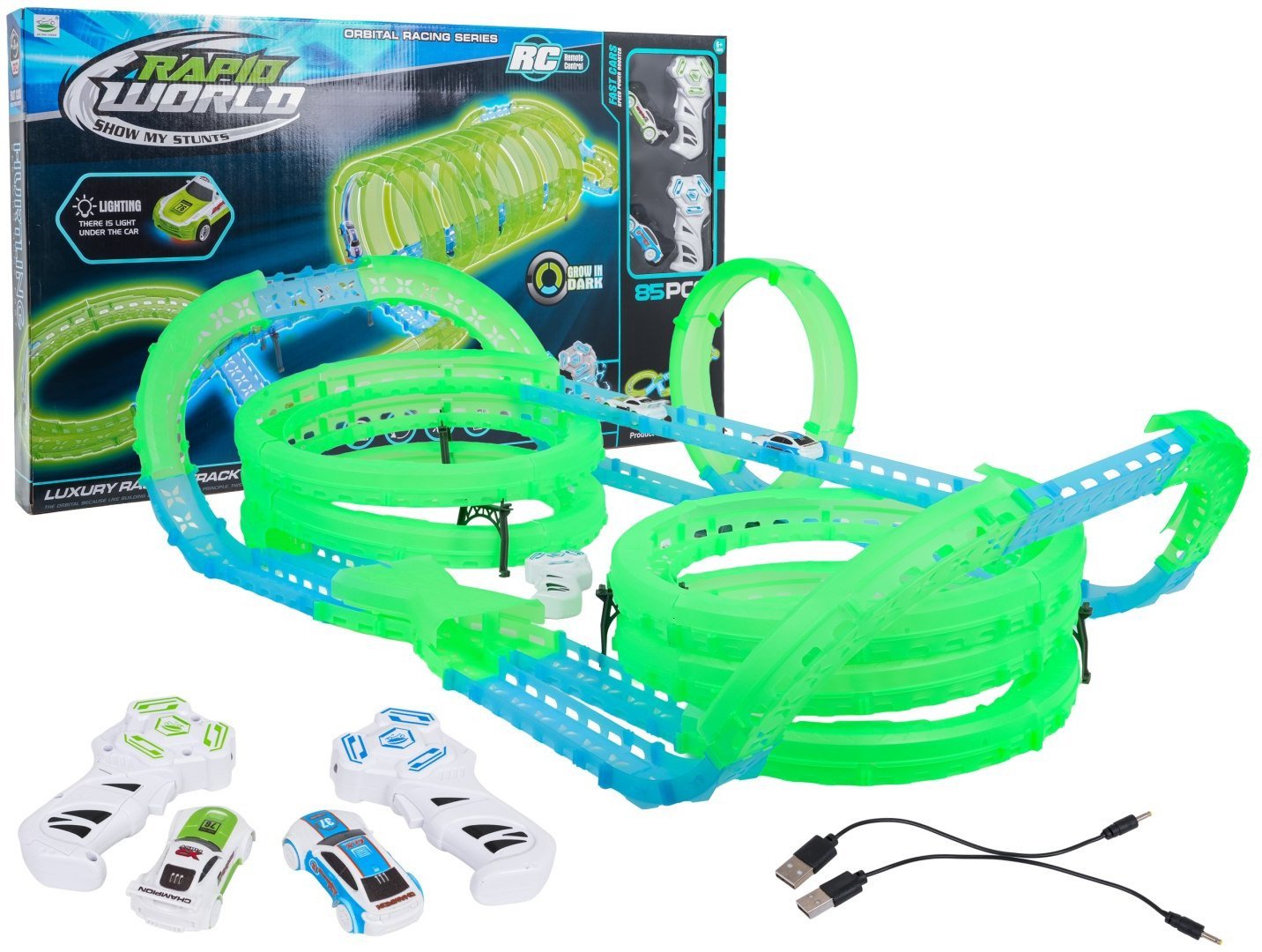 Tor Wyścigowy Świecący w Ciemności 83el.