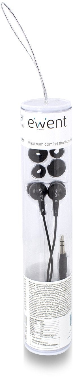 Ewent EW3584, Wired, 20 - 20000 Hz, Music, Headphones, Black