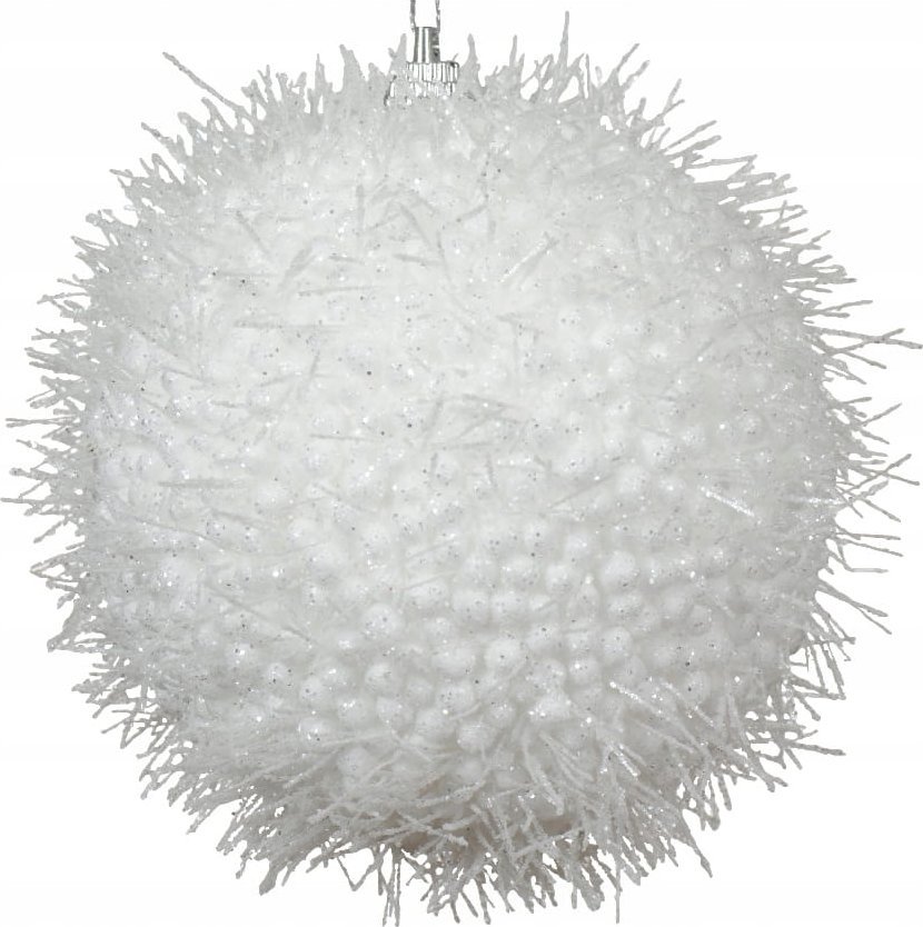 Kaemingk Bombka choinkowa piankowa 8x10cm Biała brokatowa