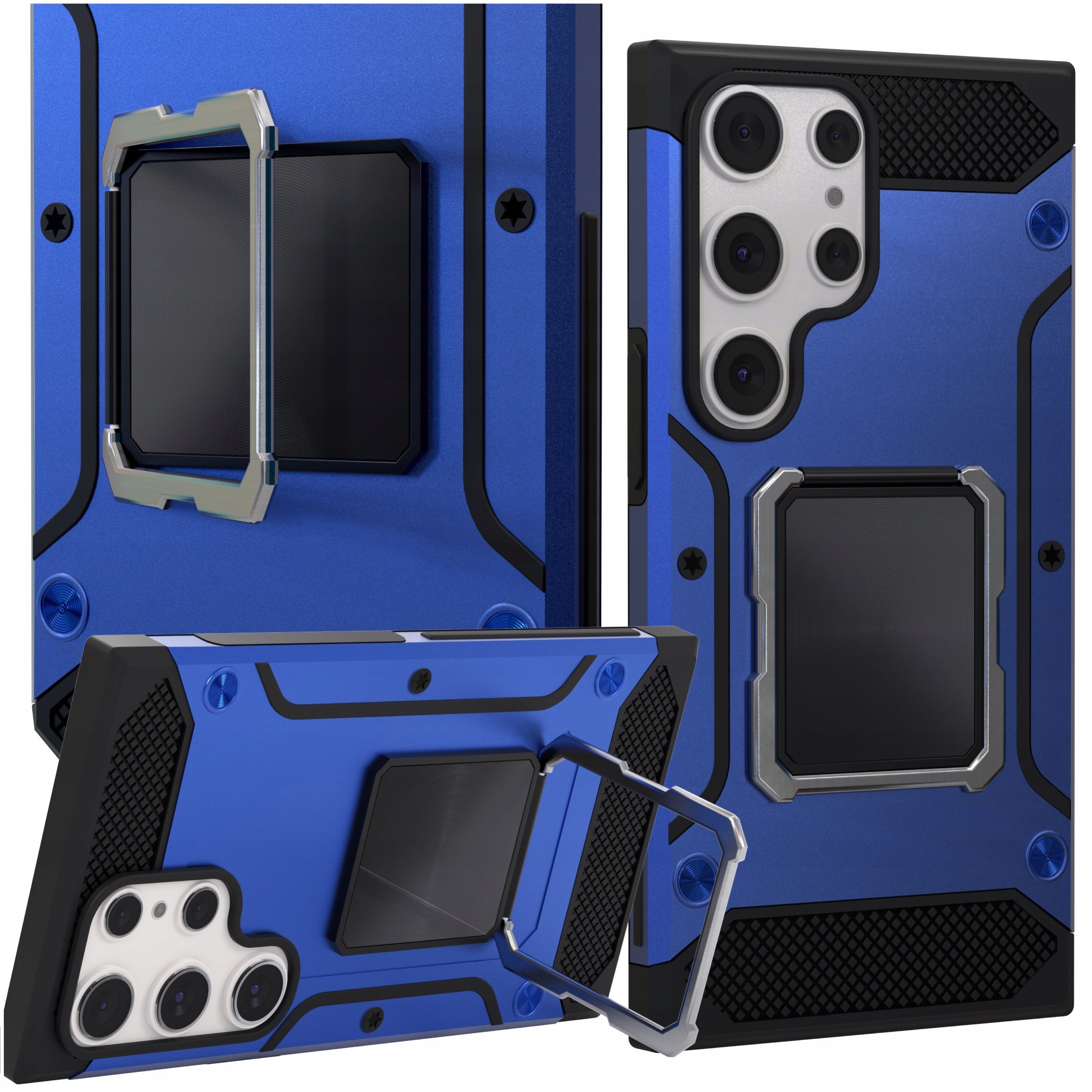 Etui Pancerne do Samsung Galaxy S24 Ultra (Niebieskie, Plecki, Armor, Ring)