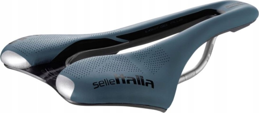 Selle Italia Siodło SELLE ITALIA SLR BOOST GRAVEL TI316, Superflow S (id match - S3), TI 316 Rail, Fibra-Tek, Light Gel, 204g, Niebieskie (NEW)