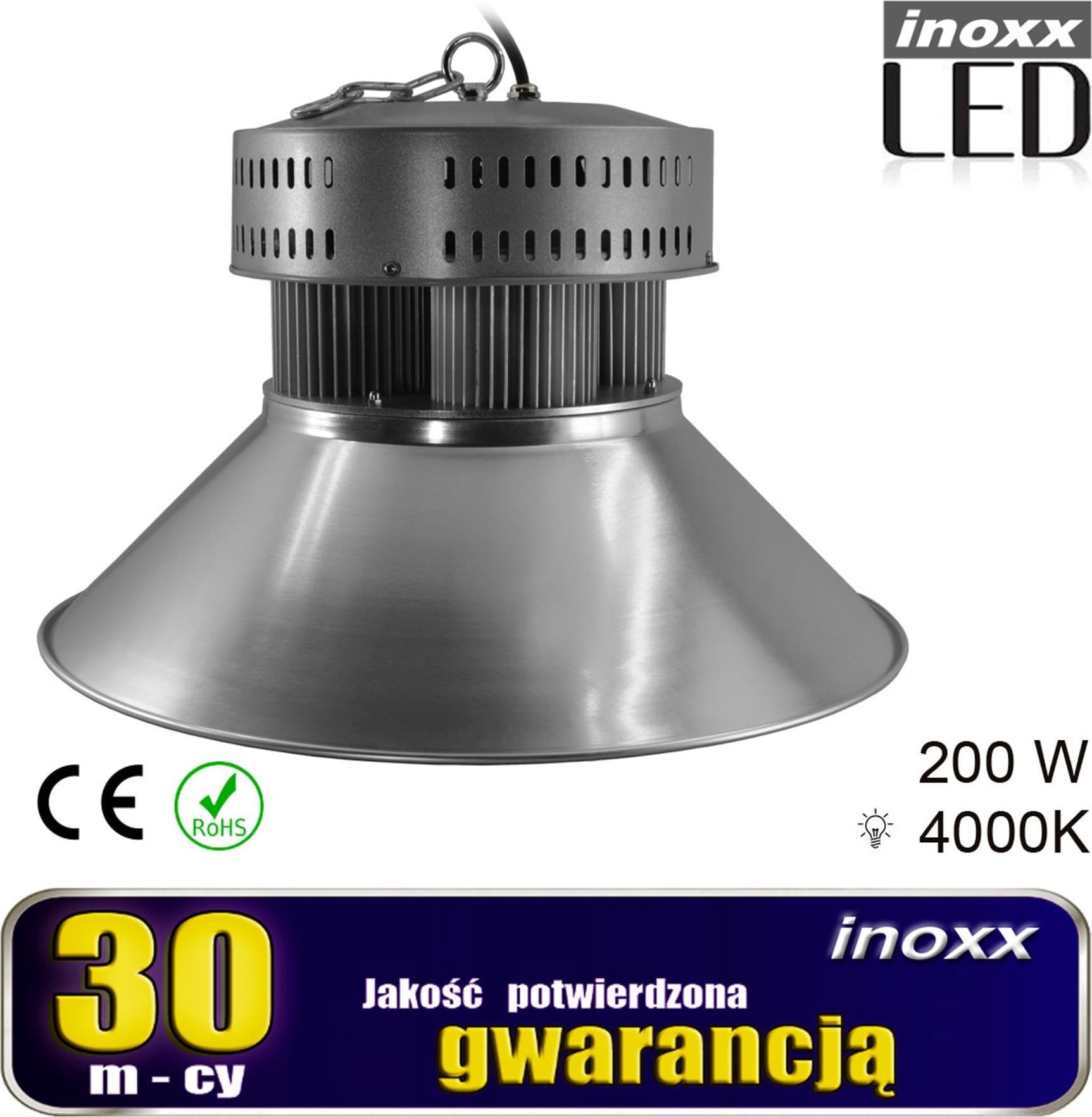 Nvox Lampa przemysłowa led 200w high bay cob 4000k neutralna 18 000lm