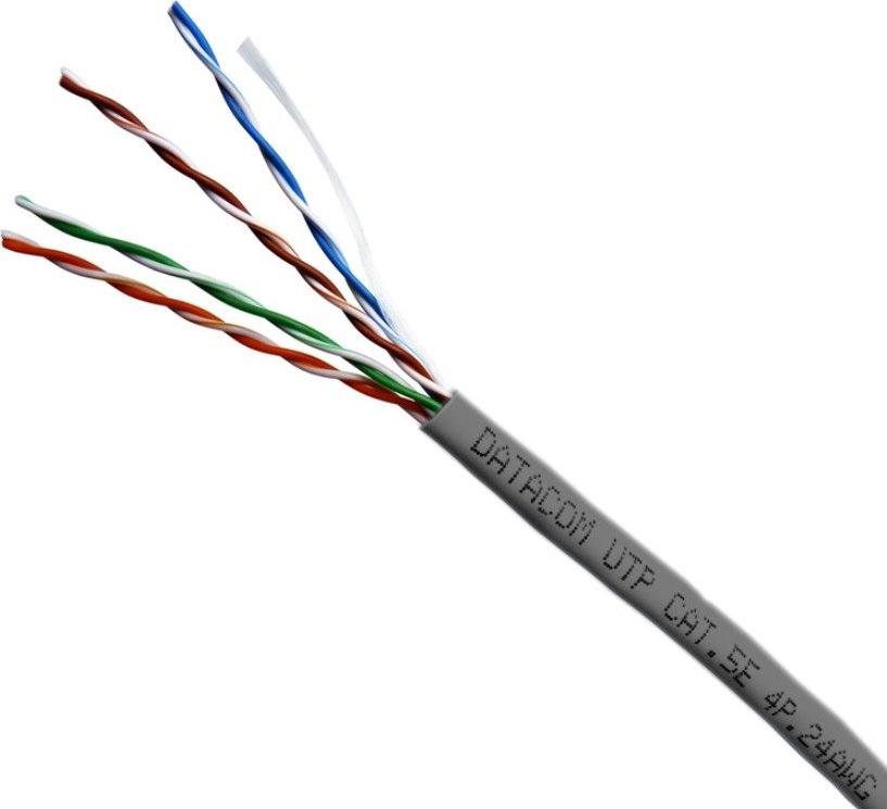 Kabel Datacom Utp Cat.5E, Lanko 100M (1369) Szary