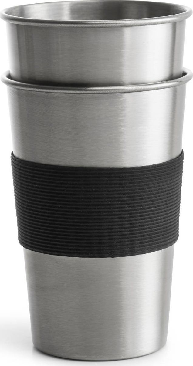 Sagaform Kubki stalowe 2 szt. 0,5 l śred. 9 x 13 cm srebrne