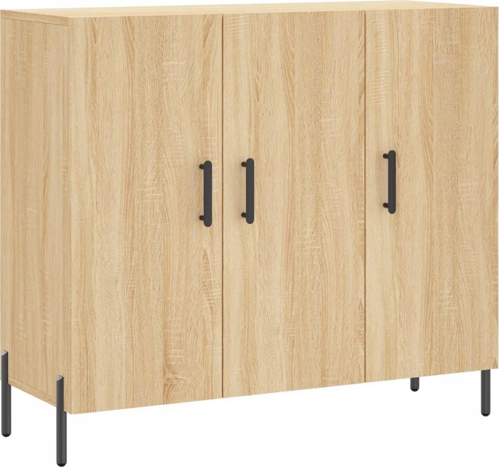 vidaXL Szafka, dąb sonoma, 90x34x80 cm, materiał drewnopochodny