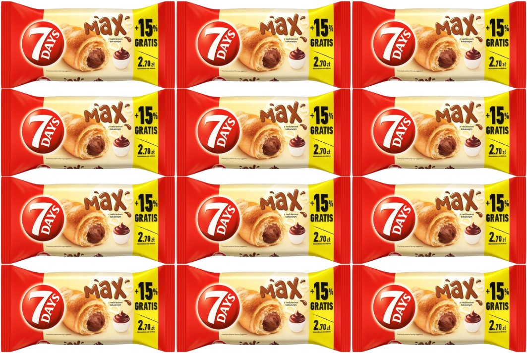 7 Days Max Croissant z nadzieniem kakaowym 110 g x 12 sztuk