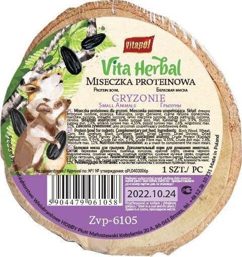 Vitapol Miseczka proteinowa dla gryzoni, 1 szt.