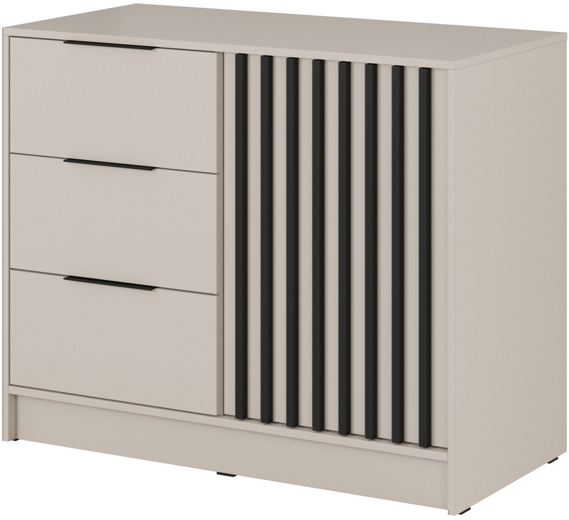 Komoda Stilo 105cm w kolorze cashmere + czarne lamele