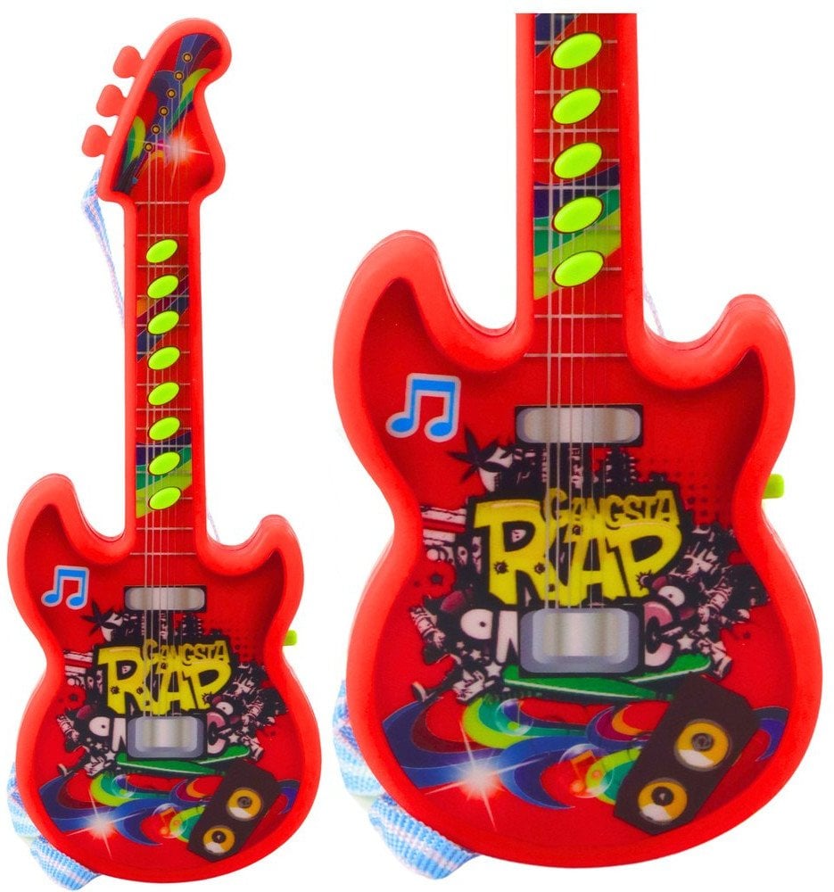 Gitara Elektryczna Dla Dzieci Melodie Gama Solmizacyjna Czerwona LEAN TOYS