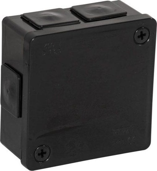 ViPlast Puszka natynkowa pusta 6 wlotów VIPLAST VP-22 CZARNA IP55 86x86x40mm 022-05