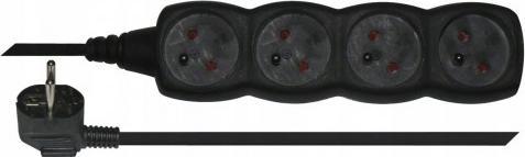 Emos Przedłużacz z uziemieniem 4 gniazda 3m czarny